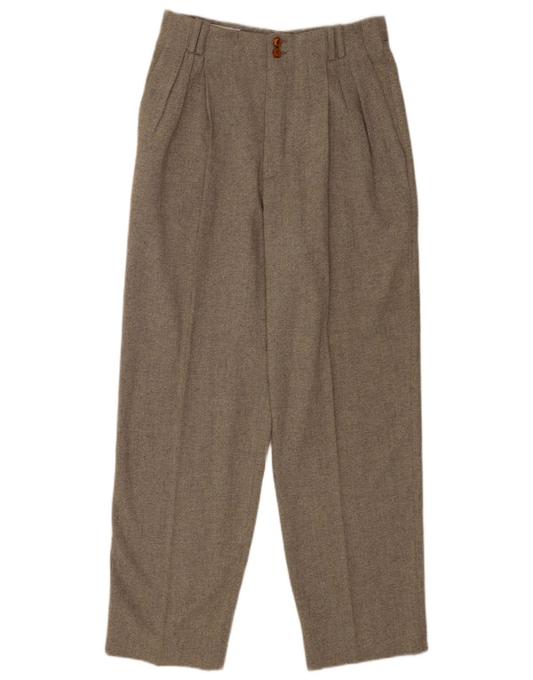 Pantaloni da abito vintage da uomo con pedge IT 46 Small W28 L28 Lana grigia