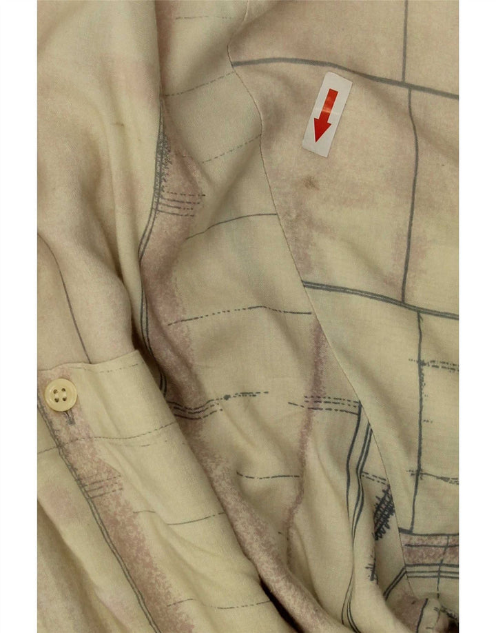 Camicia Vintage da Uomo a Maniche Corte XL Beige