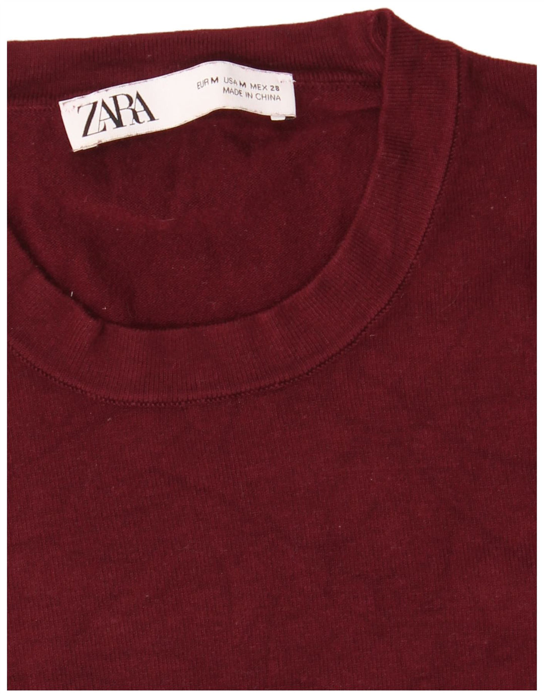 Maglione maglione girocollo da donna Zara UK 12 Borgogna medio