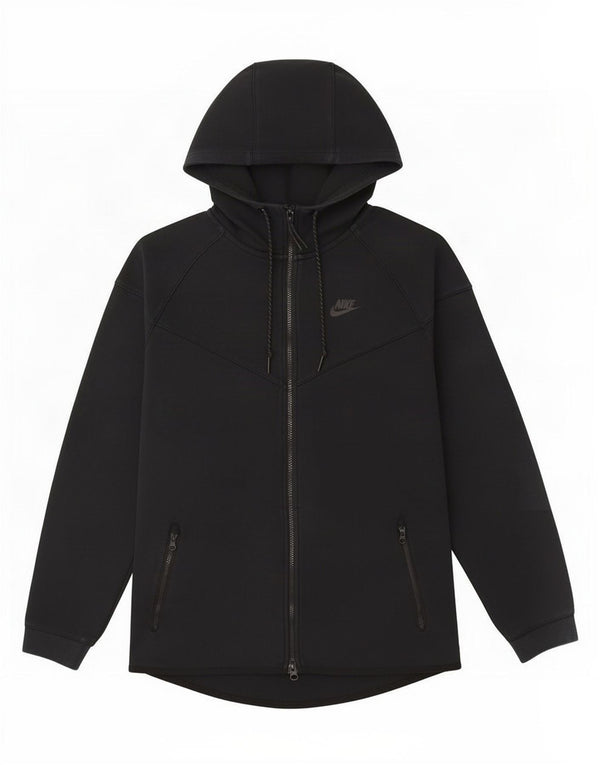 Felpa con cappuccio e zip Nike da uomo, grande, in cotone nero