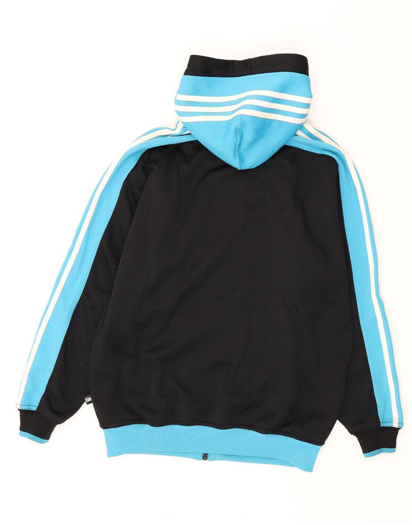 Maglione con cappuccio e zip da uomo Adidas UK 36/38 Small Nero Colourblock Poliestere