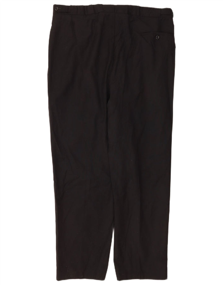 Pantaloni da abito con pegging da uomo Pierre Cardin W38 L29 Lana nera