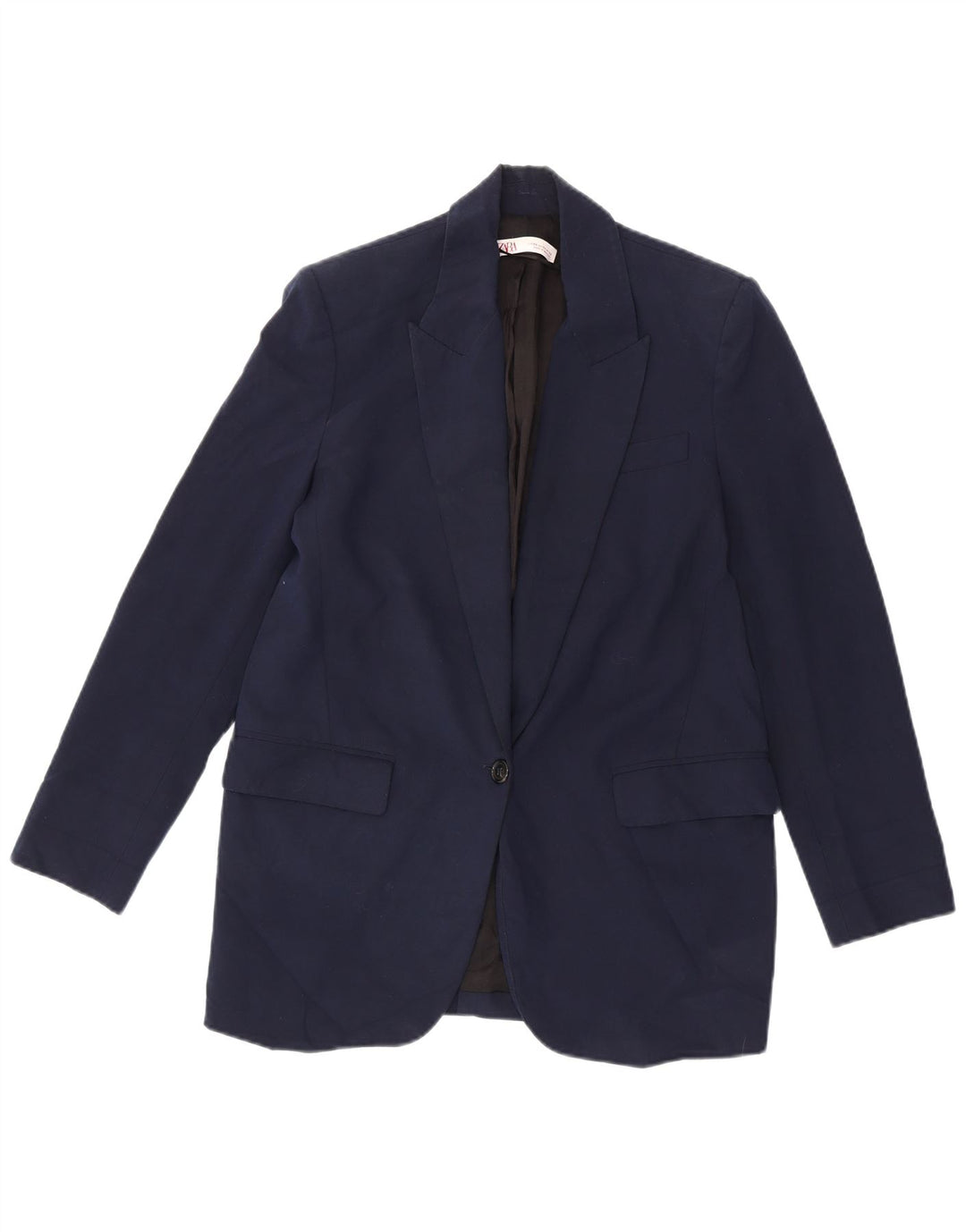 Giacca blazer a 1 bottone da donna Zara UK 6 XS poliestere blu navy