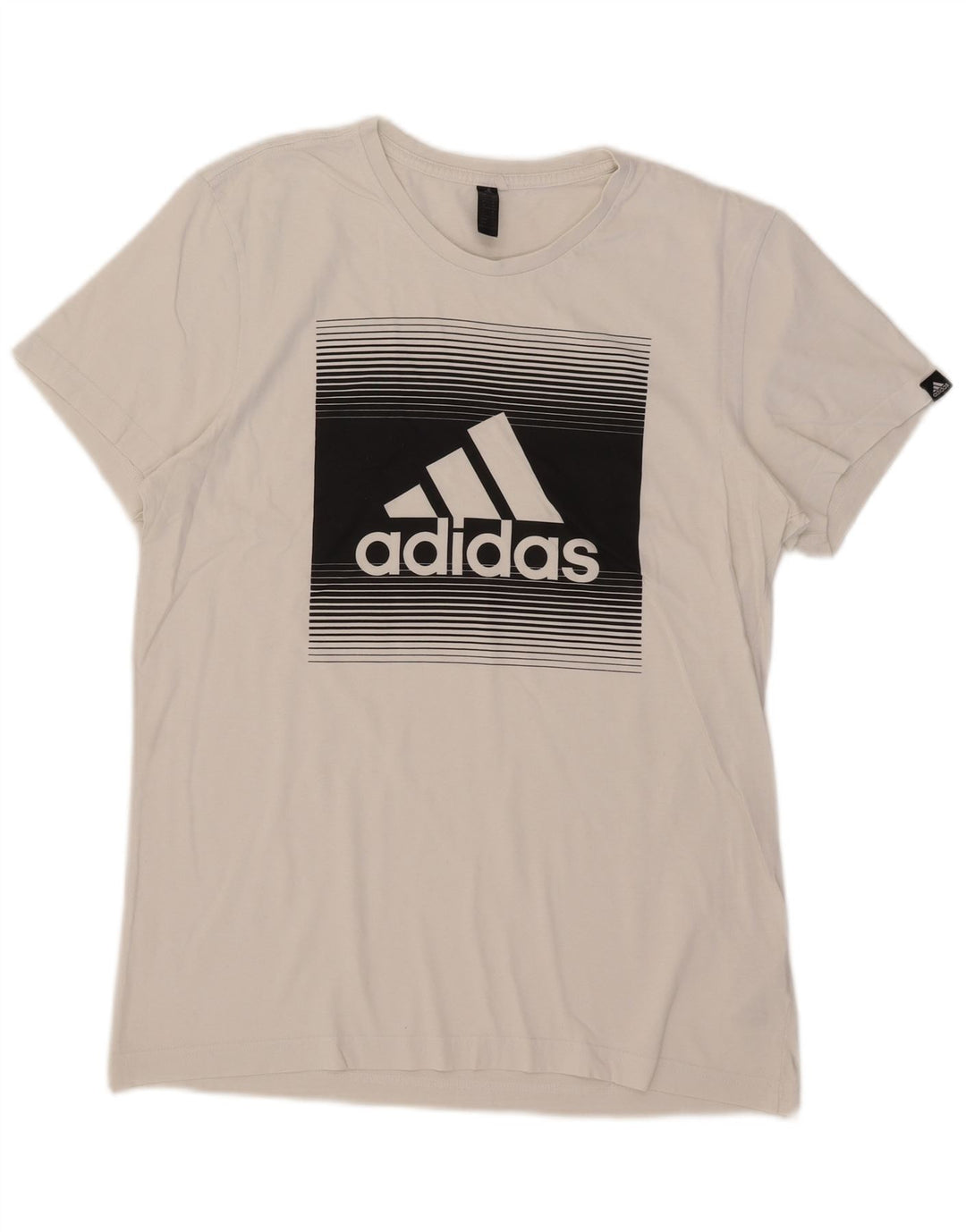 T-shirt grafica da uomo Adidas Top in cotone bianco medio