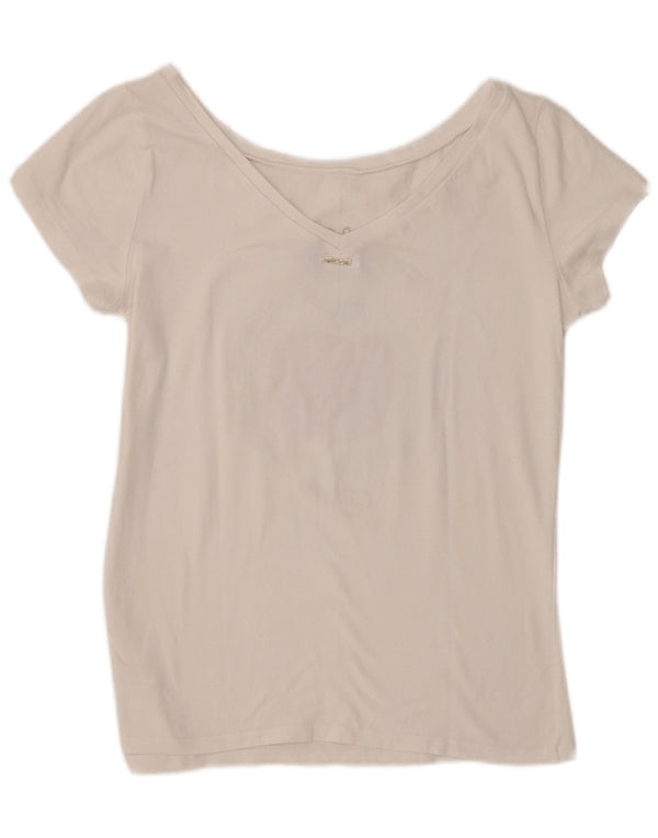 Liu Jo da donna Disney Crop Graphic T-shirt Top UK 8 Small White Colourblock