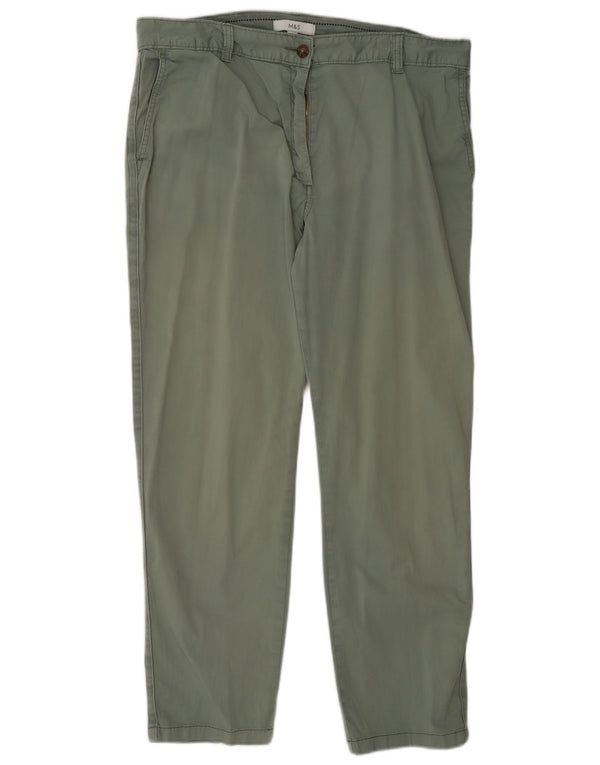 Pantaloni chino dritti da donna Marks & Spencer UK 16 Large W34 L28 Verde