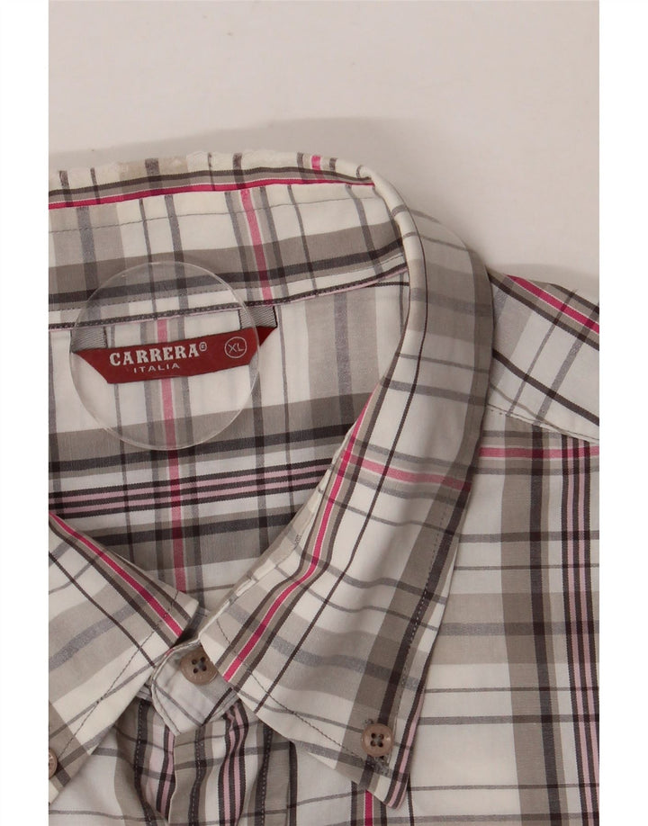 CARRERA Camicia a maniche corte da uomo XL a quadri multicolore