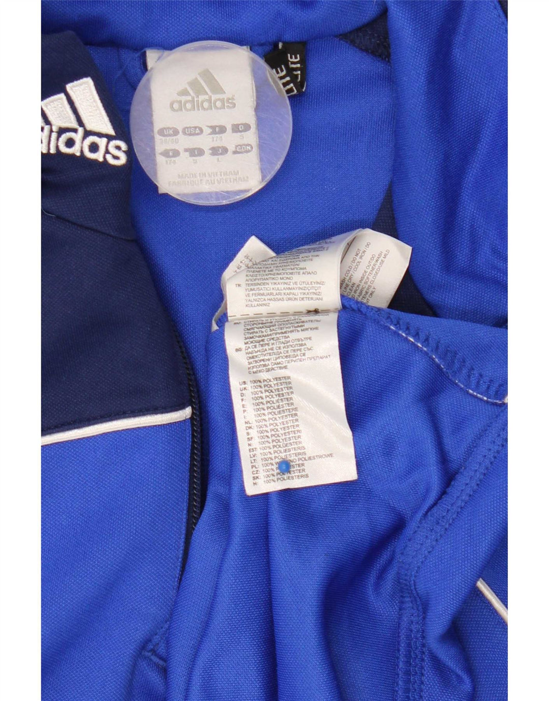 Top della tuta pullover Adidas Climalite da uomo UK 38/40 Blu medio