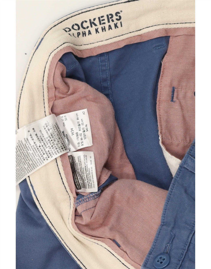 Dockers Pantaloncini chino da uomo grandi W34 in cotone blu