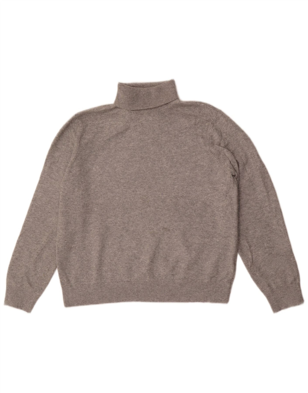 Maglione maglione da uomo Marks & Spencer a collo alto in poliestere grigio medio