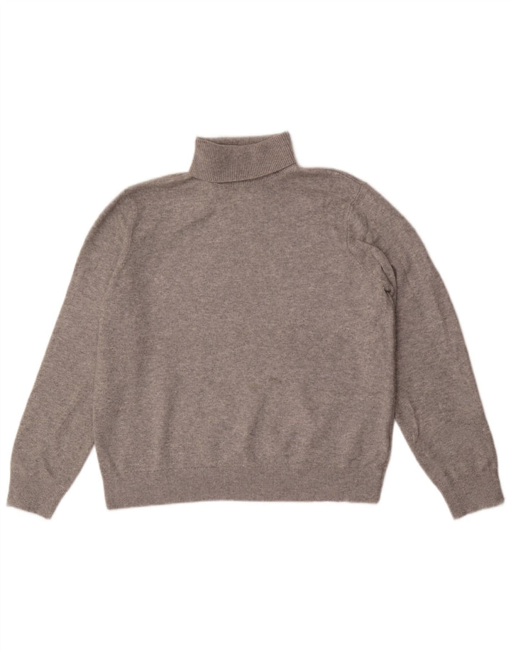 Maglione maglione da uomo Marks & Spencer a collo alto in poliestere grigio medio