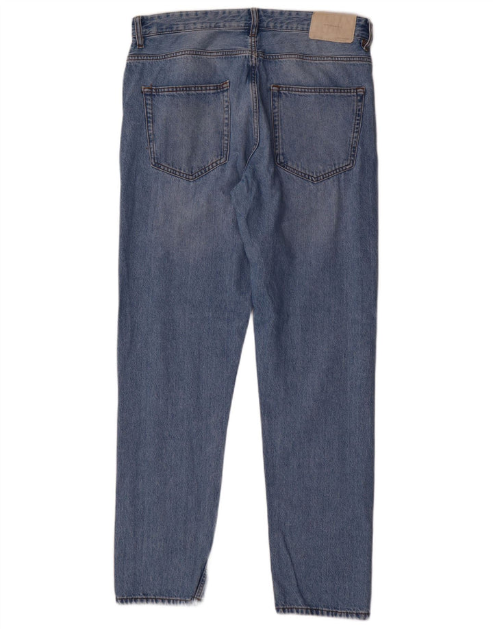 Jeans dritti da uomo Zara EU 42 Large W32 L32 Cotone blu
