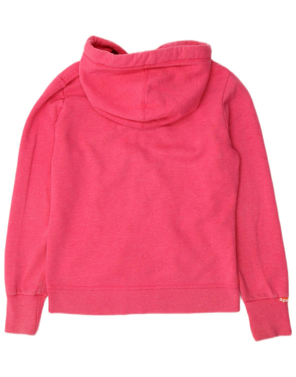 Maglione con cappuccio e zip da donna SUPERDRY UK 14 Cotone rosa medio