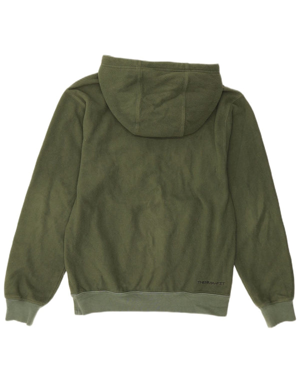 Maglione in pile con cappuccio grafico NIKE Therma-Fit da uomo XS verde poliestere