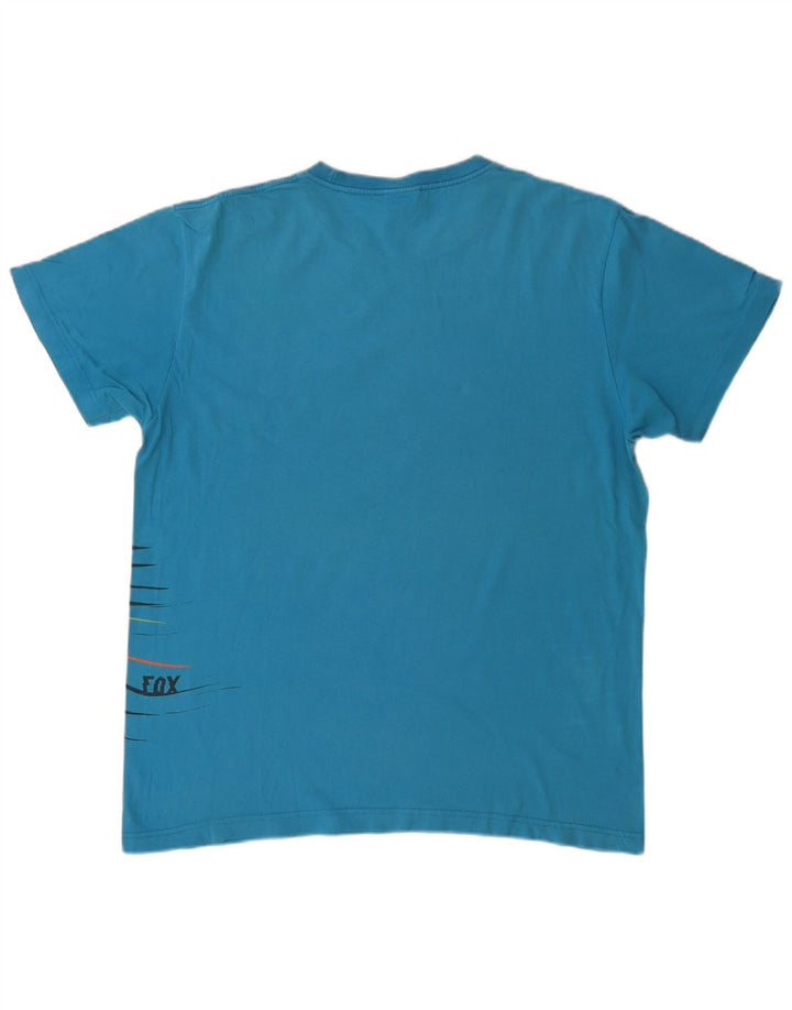 T-shirt grafica da uomo FOX Top grande in cotone blu