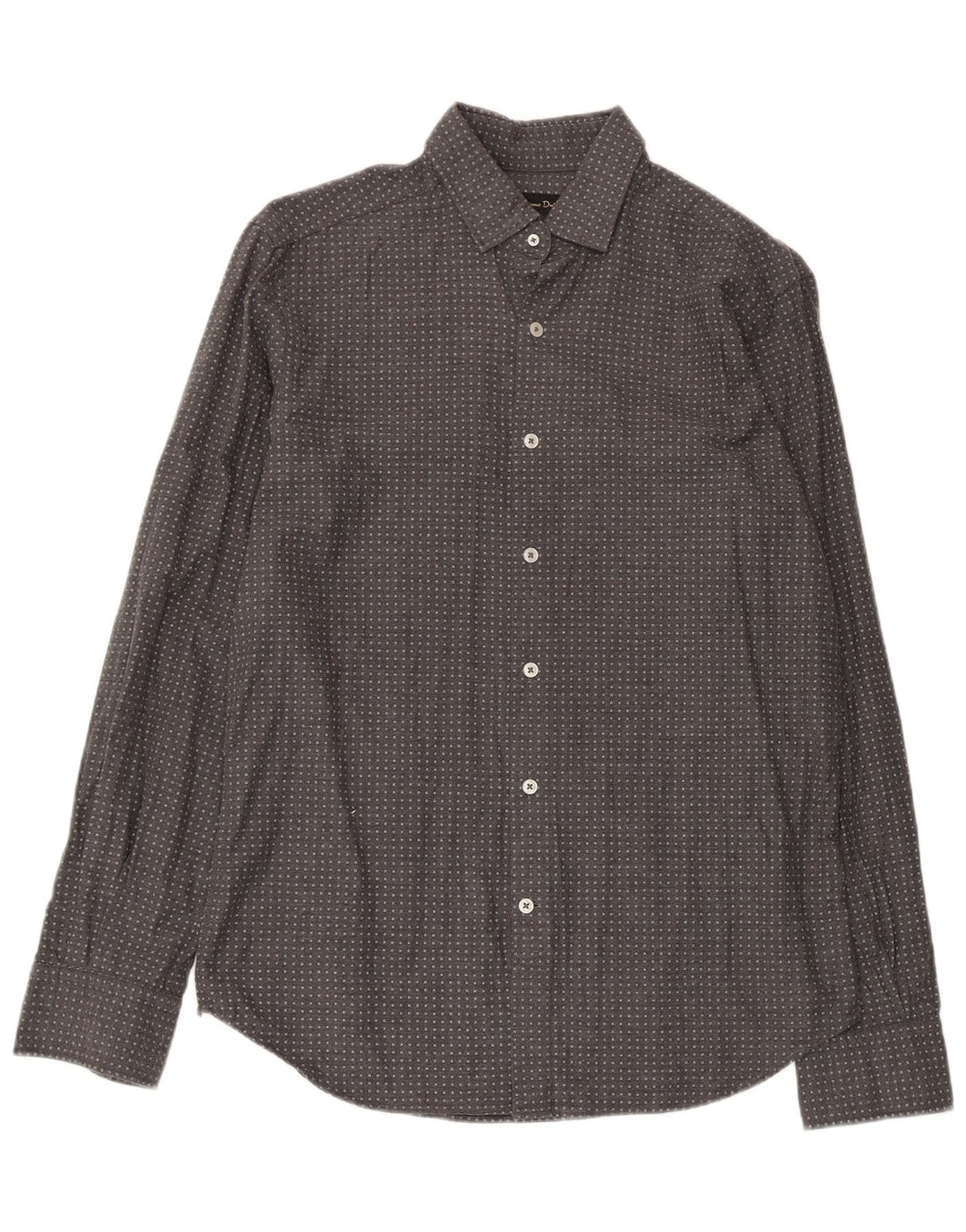 Camicia da uomo Massimo Dutti in cotone geometrico grigio medio