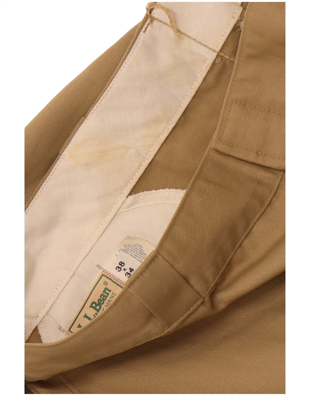 Pantaloni chino dritti da uomo L.L.BEAN W38 L34 Poliestere beige