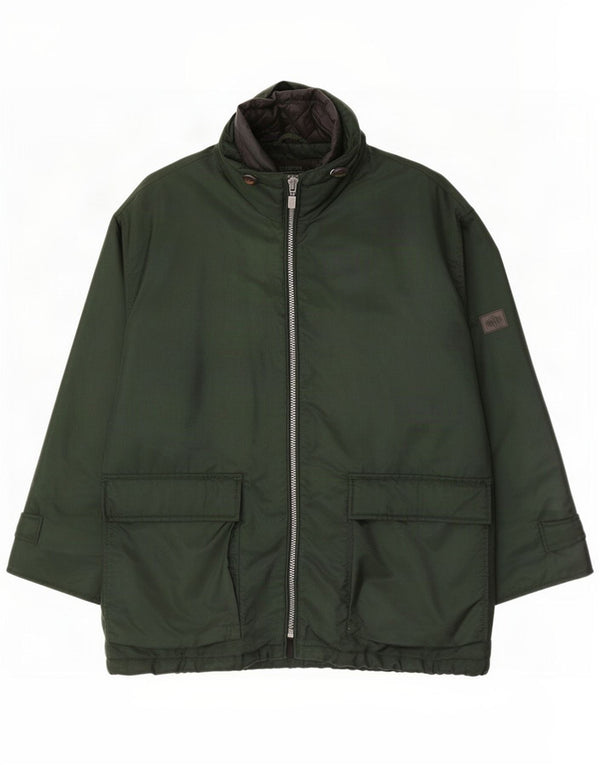 Giacca a vento con cappuccio da uomo Milestone IT 54 2XL Verde