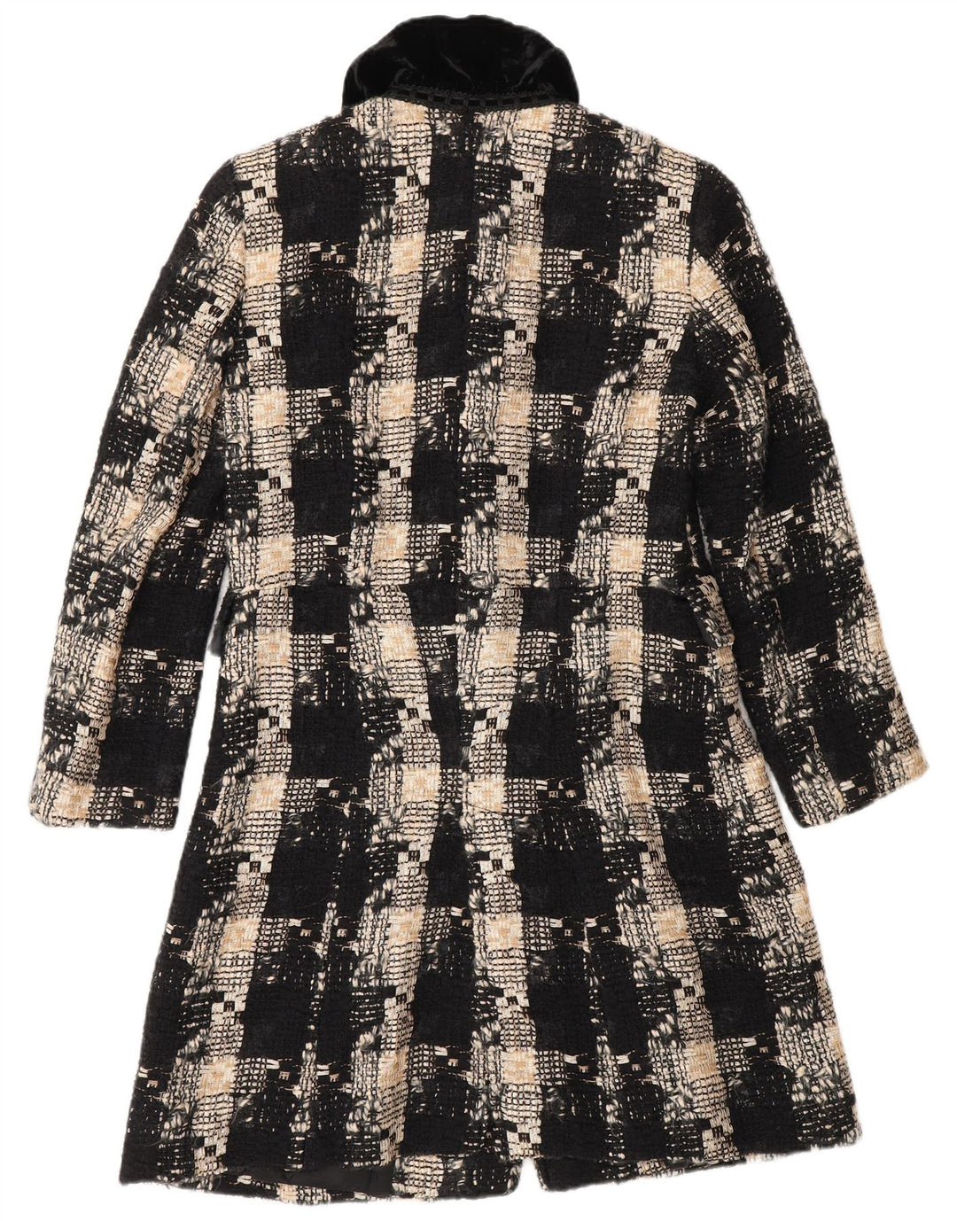 Cappotto Zara da donna UK 12 medio in lana a quadri neri