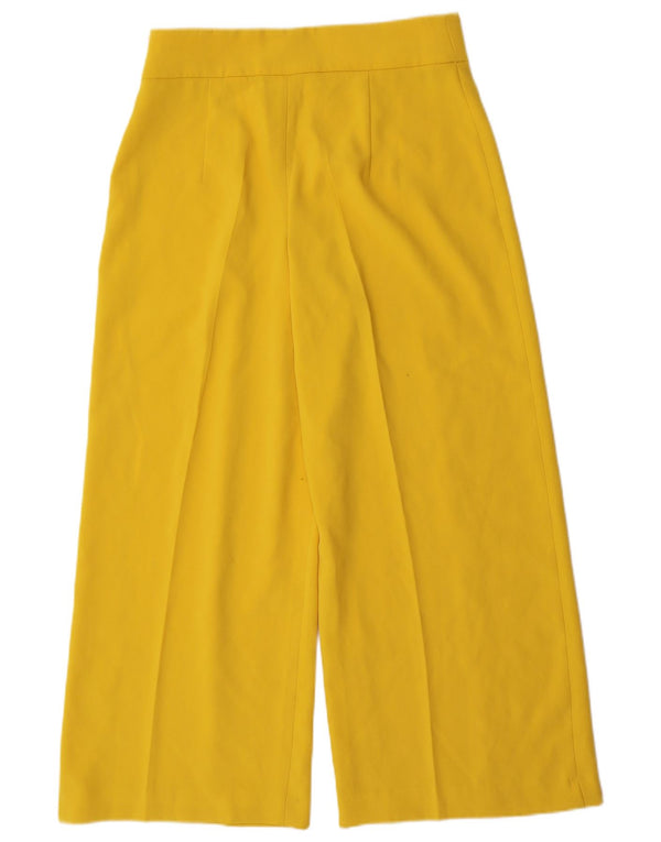 Pantaloni corti a gamba larga a vita alta da donna Zara Large W32 L25 gialli
