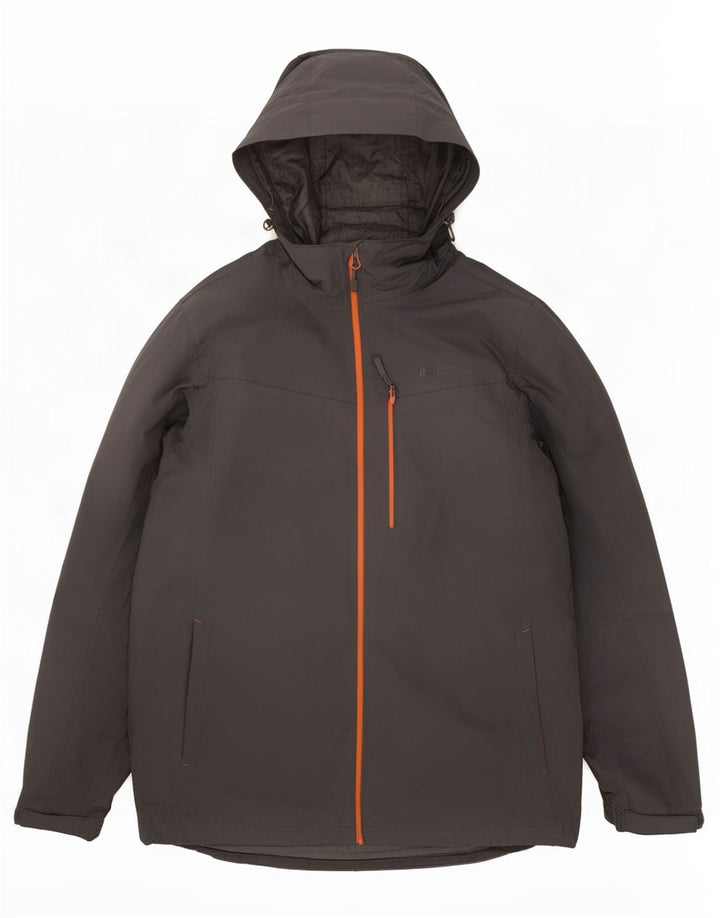 Giacca antipioggia da uomo con cappuccio Mountain Warehouse UK 40 Large Grigio Poliestere