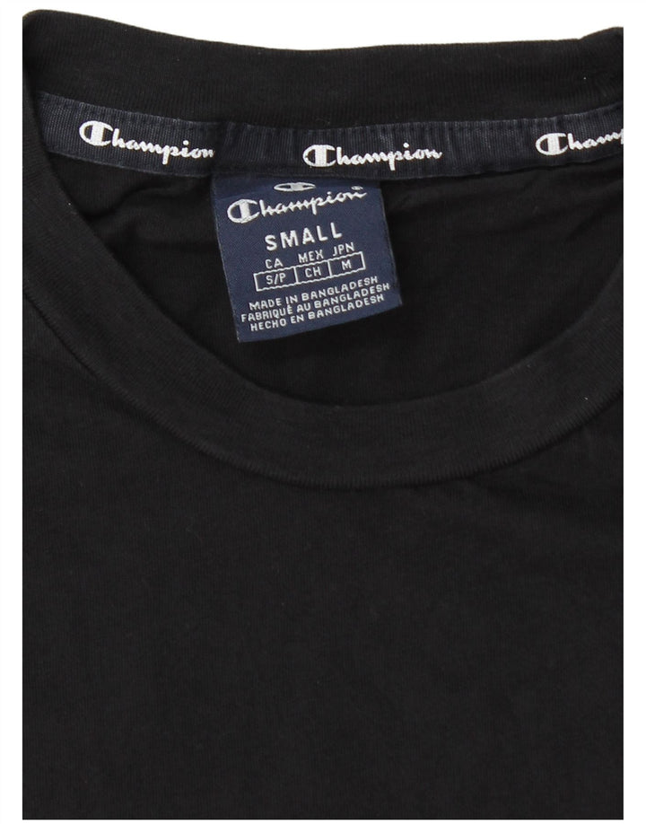 T-shirt grafica da uomo Champion Top piccola in cotone nero