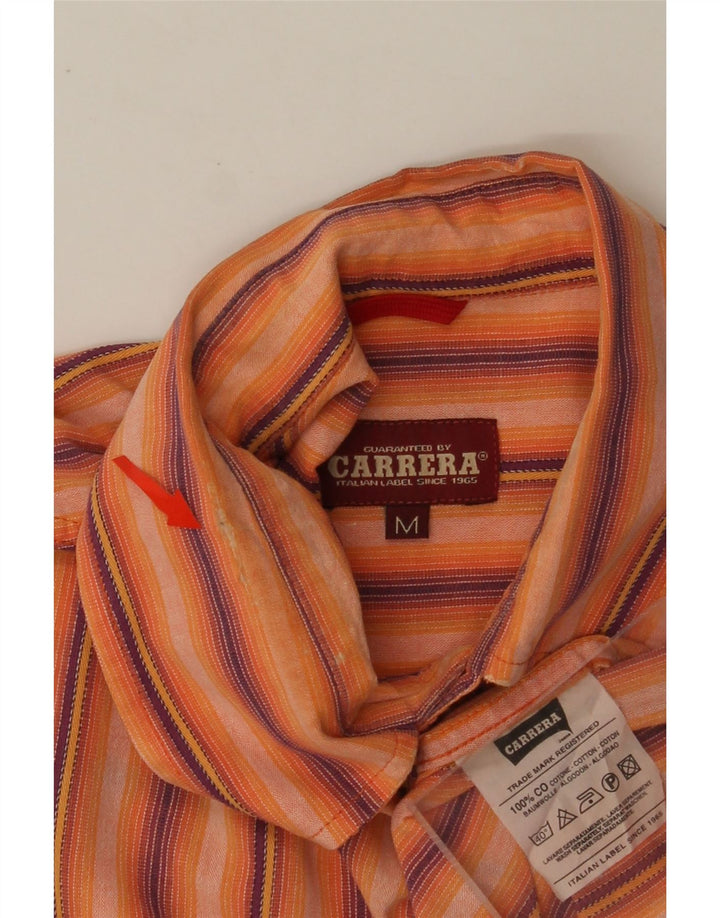 CARRERA Camicia Uomo Cotone Rigato Arancio Medio