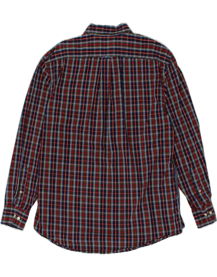 IZOD Mens Shirt Large Navy Blue Check Cotton Vintage Izod and Second-Hand Izod from Messina Hembry 