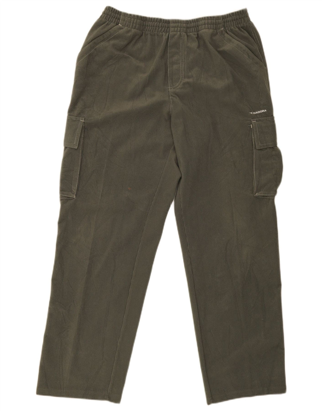 Pantaloni da tuta cargo da uomo Diadora UK 42 Large in poliestere kaki