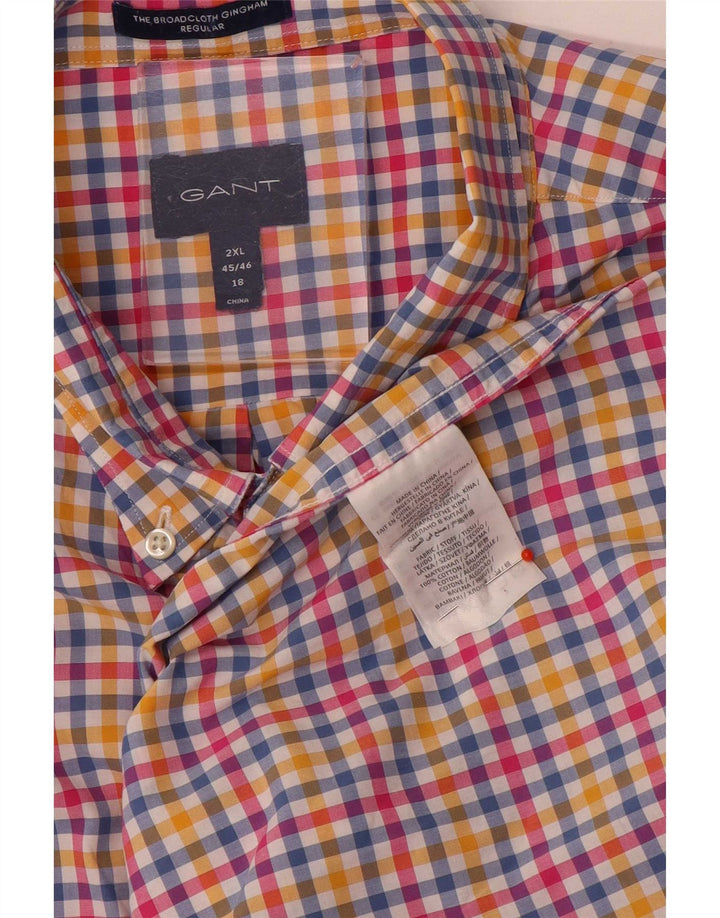 Gant Camicia da uomo vestibilità regolare taglia 45/46 18 2XL cotone a quadretti multicolore