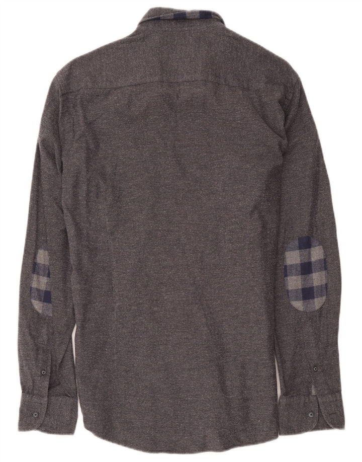Camicia da uomo Massimo Dutti grande spina di pesce grigia