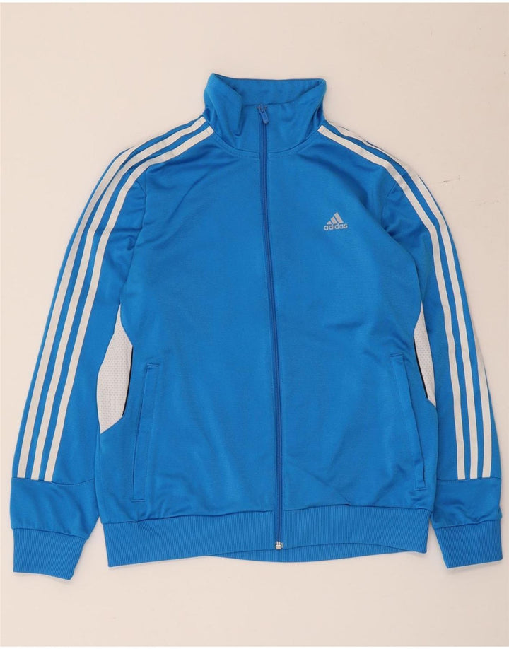 Giacca da tuta da ragazzo Adidas 13-14 anni in poliestere color block blu