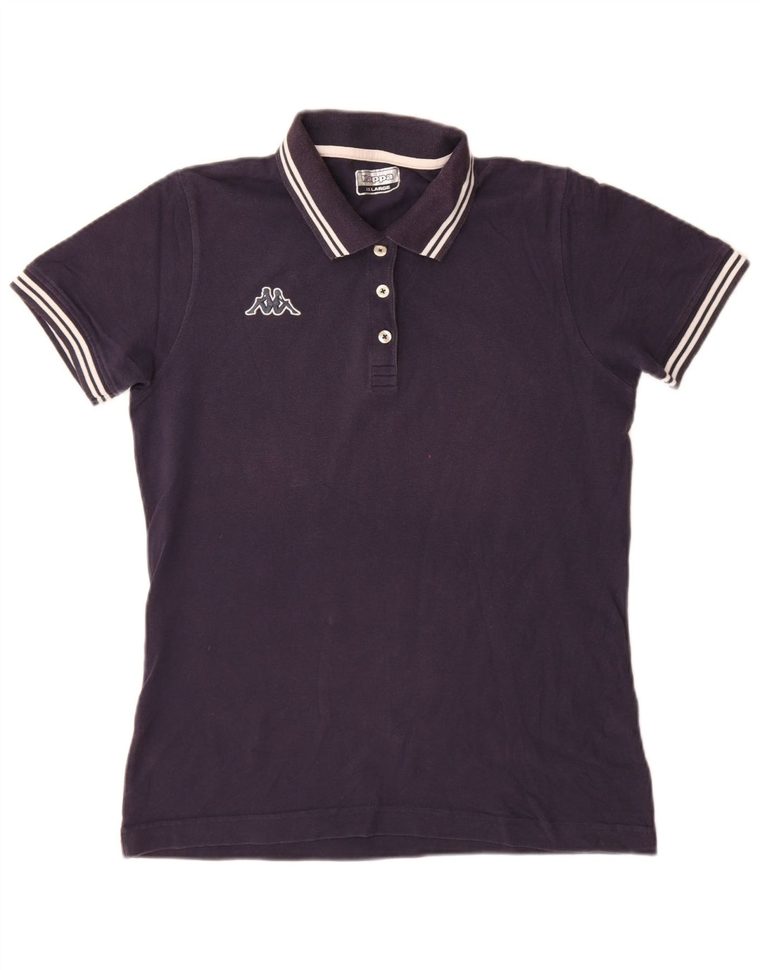 Polo Kappa da donna slim 2XL a righe blu navy