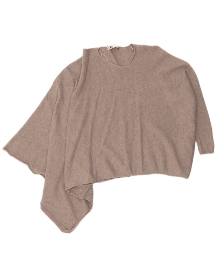 Maglione maglione girocollo asimmetrico da donna Zara UK 14 Grigio medio