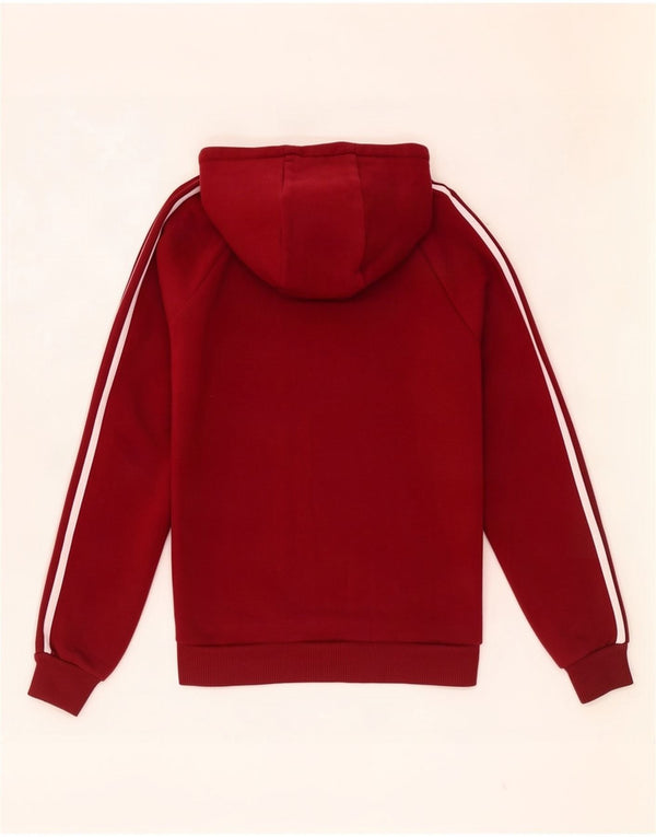Felpa con cappuccio e zip Adidas da uomo XS in cotone rosso