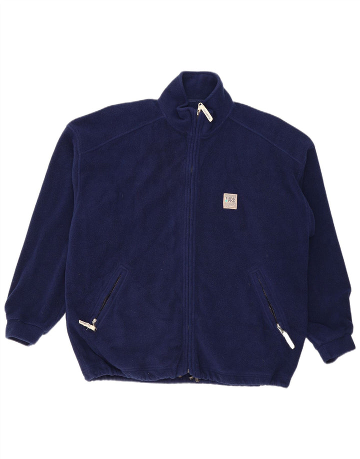 Giacca in pile oversize da uomo Think Pink UK 42 XL Blu navy