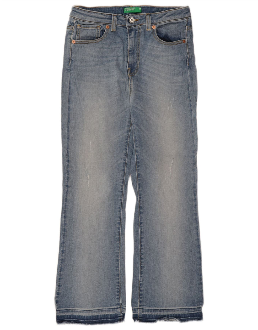 BENETTON Girls Bootcut Jeans 13-14 Years W28 L25 Blue