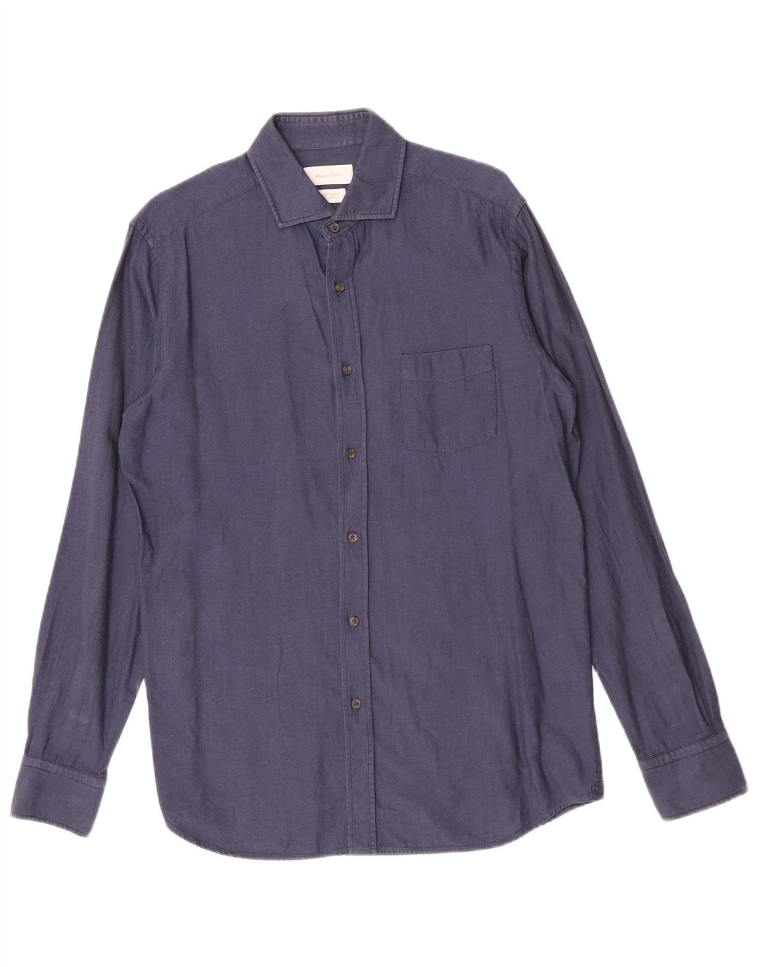 Camicia da uomo Massimo Dutti in cotone blu navy medio