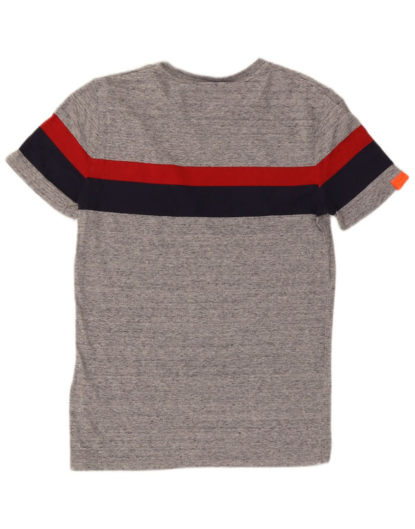 T-shirt da uomo Superdry Top Small in cotone color block grigio