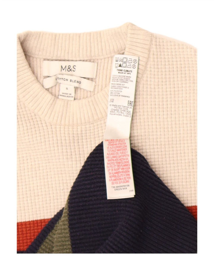 Maglione maglione girocollo da donna Marks & Spencer UK 10 piccolo multicolore