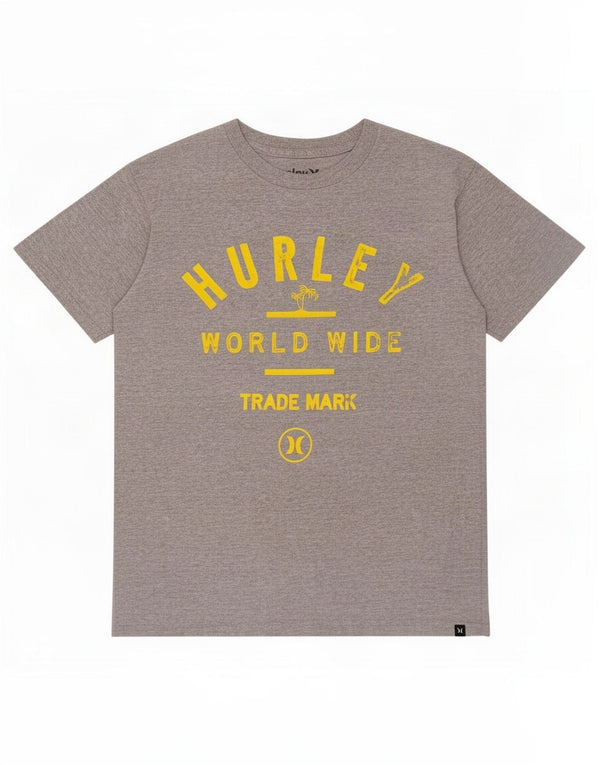 T-shirt grafica da uomo Hurley Top Small in cotone grigio
