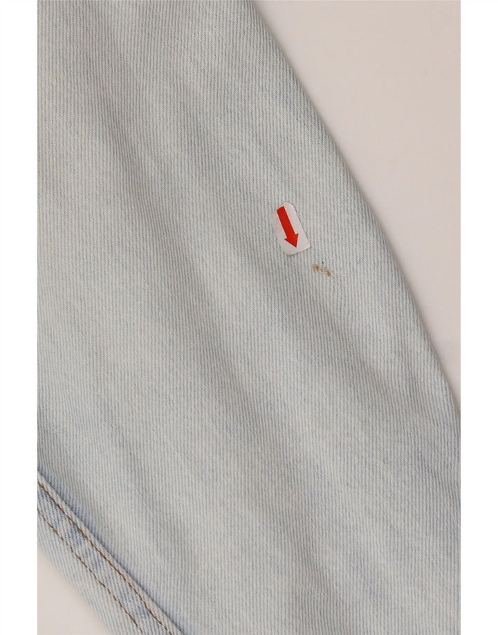 RIFLE Giacca in denim oversize corta da donna UK 10 piccola in cotone blu