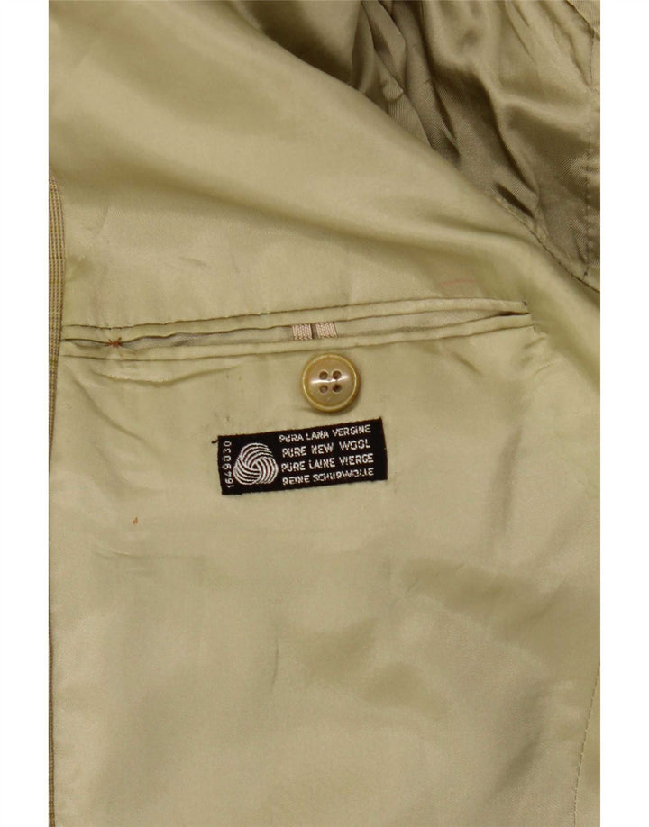 Giacca blazer da uomo a 2 bottoni Prestigio UK 38 Lana a quadri verde medio