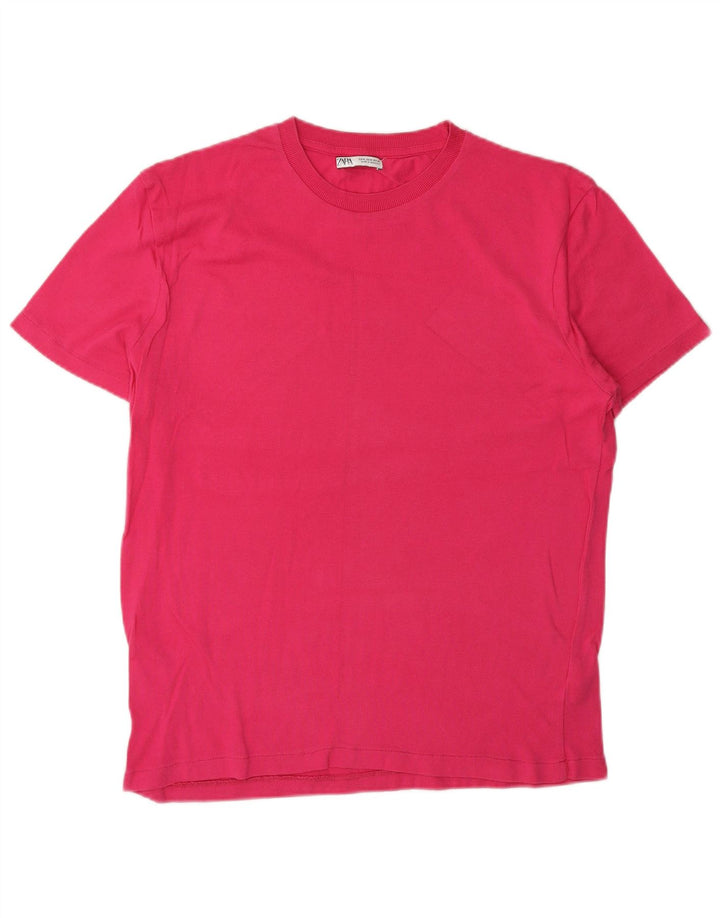 T-shirt Zara da donna Top UK 14 cotone rosa medio