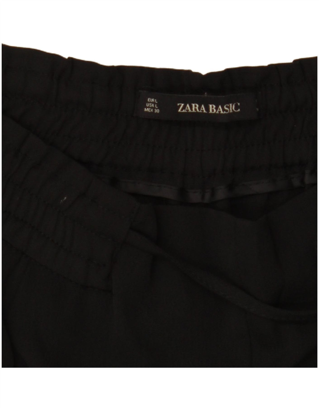 Pantaloni corti affusolati a vita alta da donna ZARA UK 16 Large W34 L27 neri