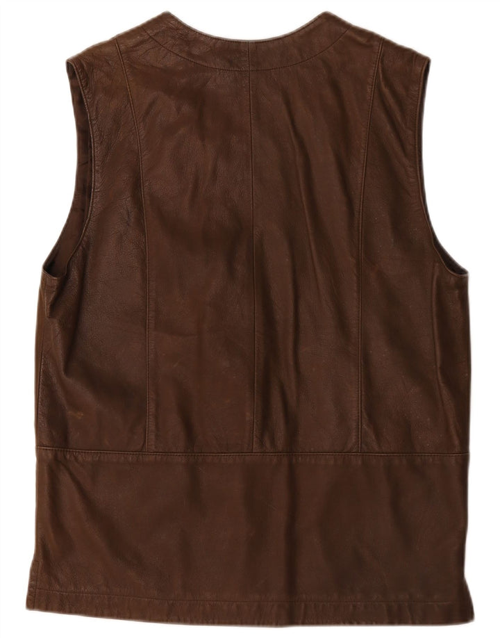 Gilet in pelle da donna Roxy EU 38 in pelle marrone medio