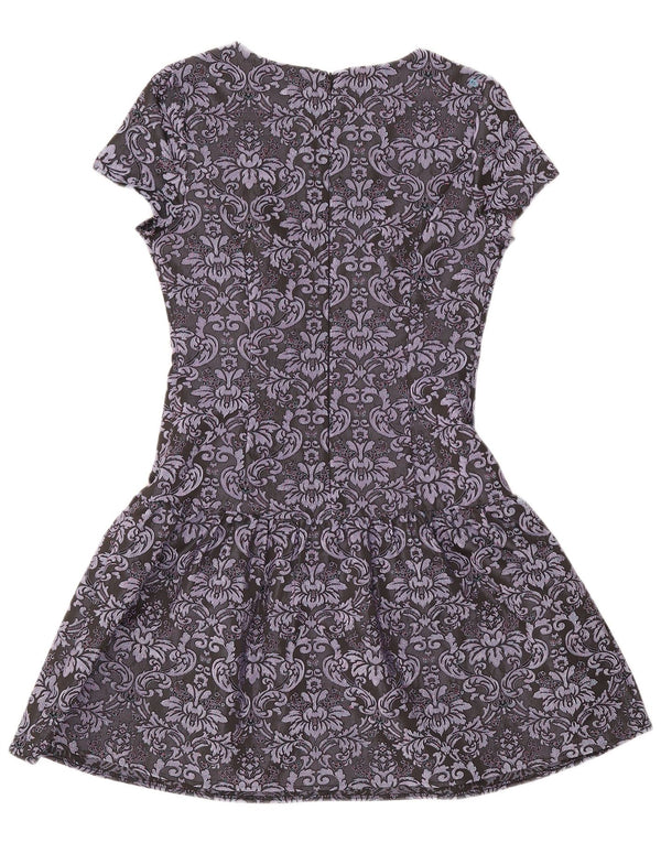 Abito a trapezio da donna Monsoon UK 10 Piccolo poliestere Paisley grigio