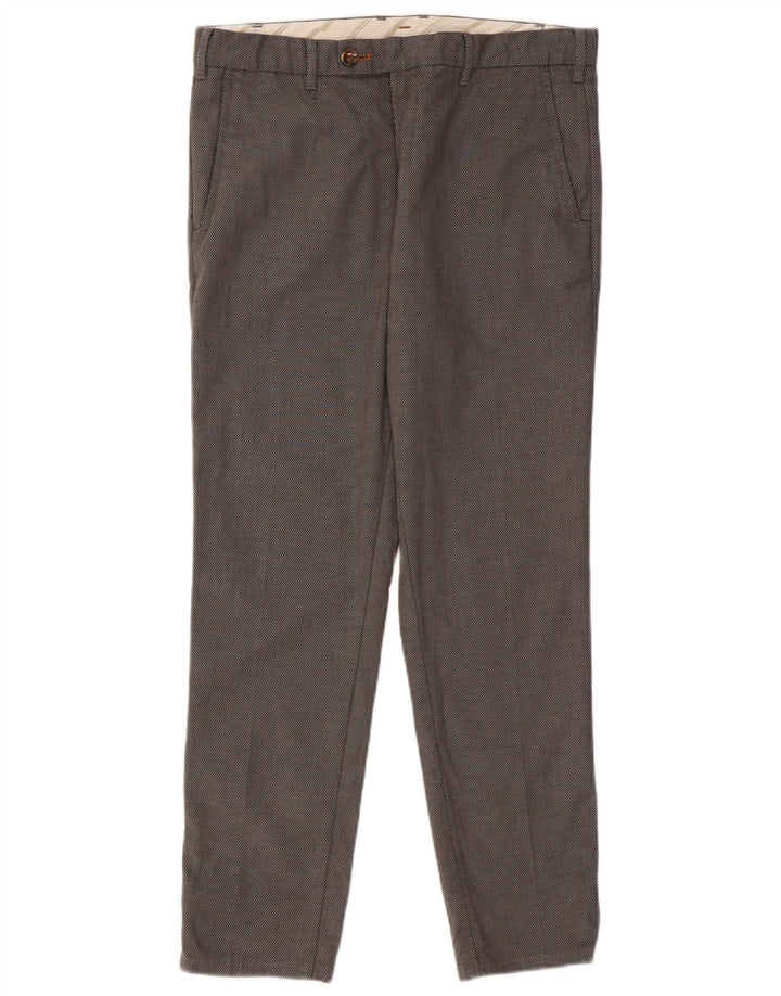 Pantaloni da Abito Slim da Uomo ZARA EU 42 Large W32 L28 Grigio Pied De Poule