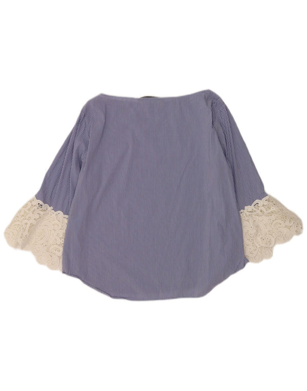 Top Zara da donna con maniche a 3/4, taglia UK 16, a righe grandi blu