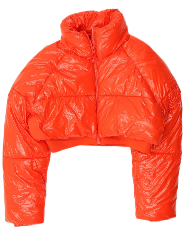 Giacca imbottita corta da donna Zara UK 14 Poliestere arancione medio